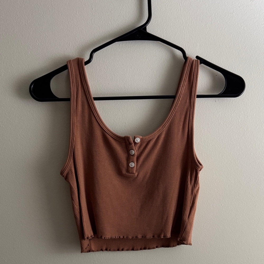 American Eagle Button-Front Crop Top
